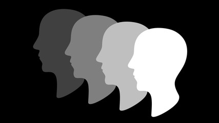 Profile of a head. Illustration.