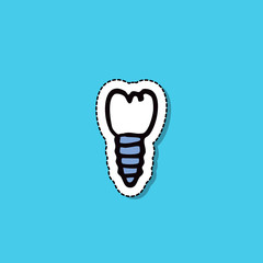 dental implant doodle icon