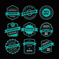 SET OF RETRO VINTAGE BADGE AND LABEL