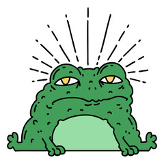traditional tattoo style toad character