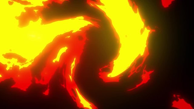 Cartoon Comic Fire Tornado Fx Background/ 4k animation of an abstract comic flash fx with swirling tornado and fire flames seamless looping