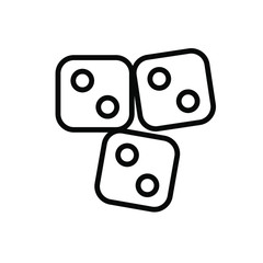Dice icon best logo illustration vector , business classic modern casino symbol template vegas , game random abstract graphic sign , outline solid background white
