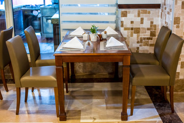 Cozy restaurant table setting