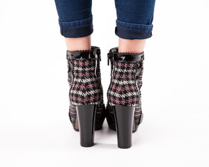 Stylish women's shoes on a white background.