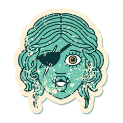 orc rogue character face illustration