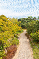 Fototapeta na wymiar Path at Isuien Garden in Nara, Japan