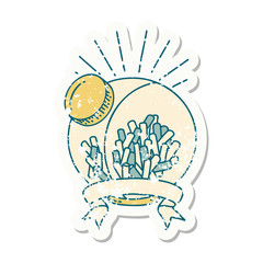 grunge sticker of tattoo style jar of candy