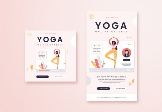Yoga Online Class Social Media Post Layout