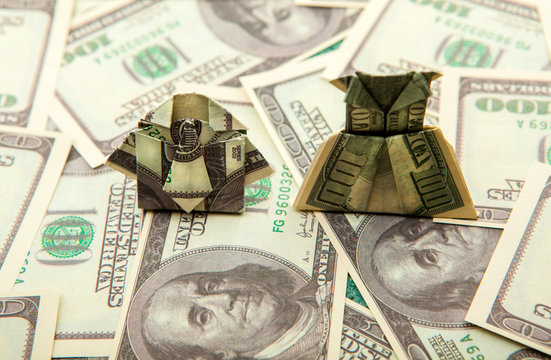 image of origami money banknote 