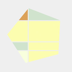 Mondrian style art colorful logo design illustration