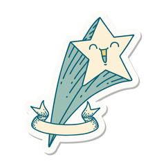 sticker of tattoo style shooting star