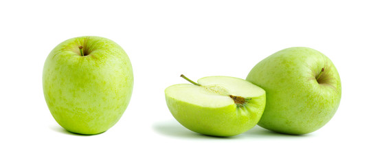 fresh green apple isolated on a white