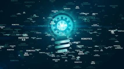 Industry 4.0 digital technology idea illustration