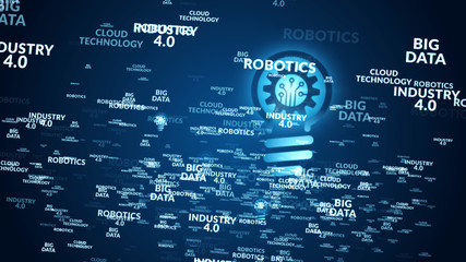 Industry 4.0 digital technology idea illustration