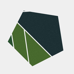 Mondrian style art colorful logo design illustration