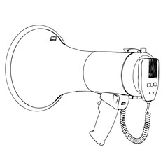 sketch of a megaphone on a white background vector with different views