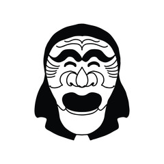 Hand drawn traditional Japanese mask. Vector art.