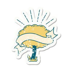 grunge sticker of tattoo style tree