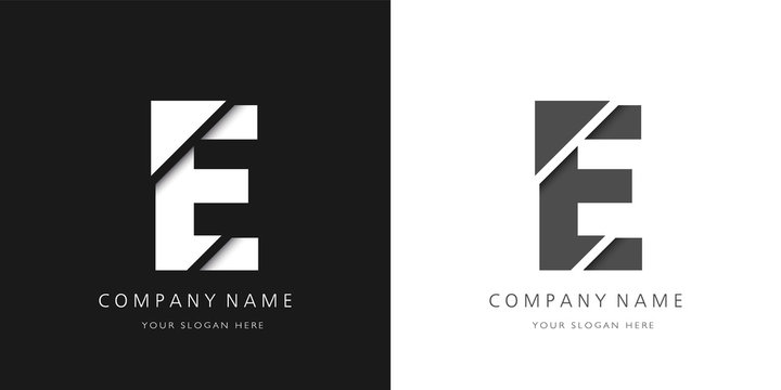 e letter modern logo broken design