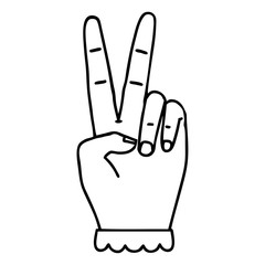 peace symbol two finger hand gesture illustration