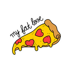 pizza illustration traditional tattoo flash