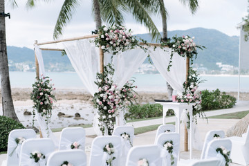 Fototapeta na wymiar wedding reception at the beach