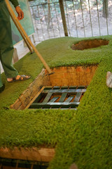 Cu Chi tunnel, historic famous place in Vietnam war, army dig underground dug out to living, now...