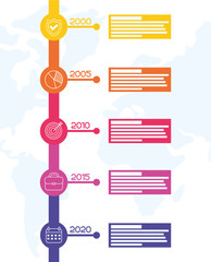 business circular time line infographics with years