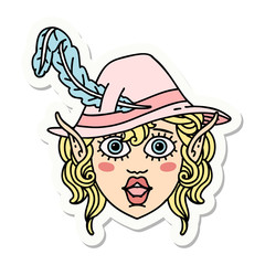 elf bard character face sticker