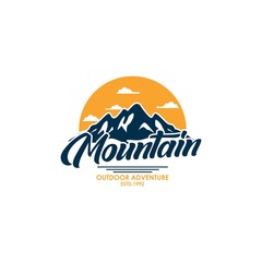 Mountain Vintage Logo Template Vector