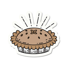 sticker of tattoo style amazing pie