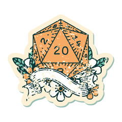 natural twenty D20 dice roll illustration