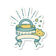 sticker of tattoo style scrubbing brush
