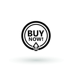 Sale icon : buy now signage. arrow buy now icon button in vector file isolated on white background.