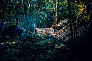 Cu Chi tunnel, historic famous place in Vietnam war, army dig underground dug out to living, now...