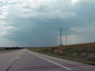 Thunderstorm over Interstate 35, Kansas