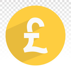 Pound currency sign or British pound sterling symbol on a transparent background
