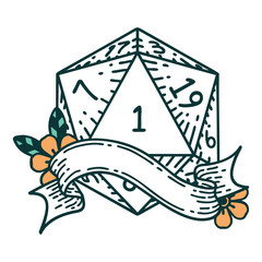 natural one d20 dice roll illustration