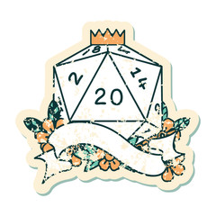 natural twenty D20 dice roll illustration