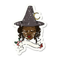 human witch character face illustration