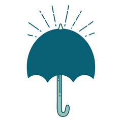 traditional tattoo style open umbrella