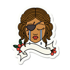 human rogue character face sticker