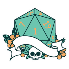 natural one d20 dice roll illustration