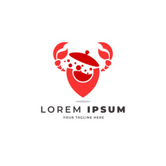 delicious boiling crab logo design template. point logo design vector