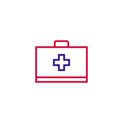 Fototapeta premium first aid kit vector color isolated on white background