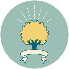 icon of tattoo style tree