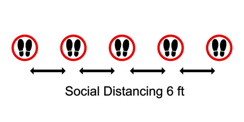 Social distancing concept.Prevent contact from the virus Covid-19