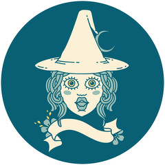 human witch character face illustration