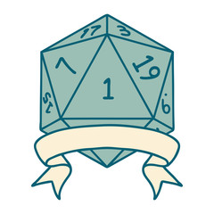 natural one d20 dice roll illustration