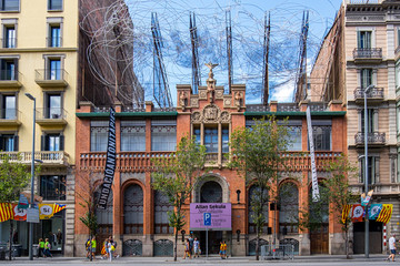 Fundacio Tapies modernist building by Domenech i Montaner in Barcelona. - obrazy, fototapety, plakaty